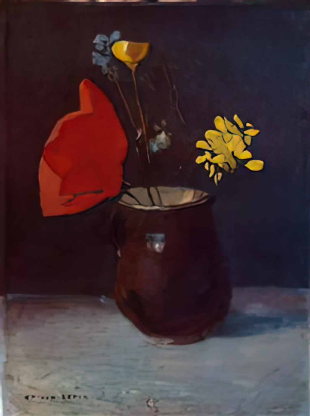Odilon Redon pitcher of flowers Art A4 Photo Print