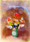 Odilon Redon poppies in a vase Art A4 Photo Print