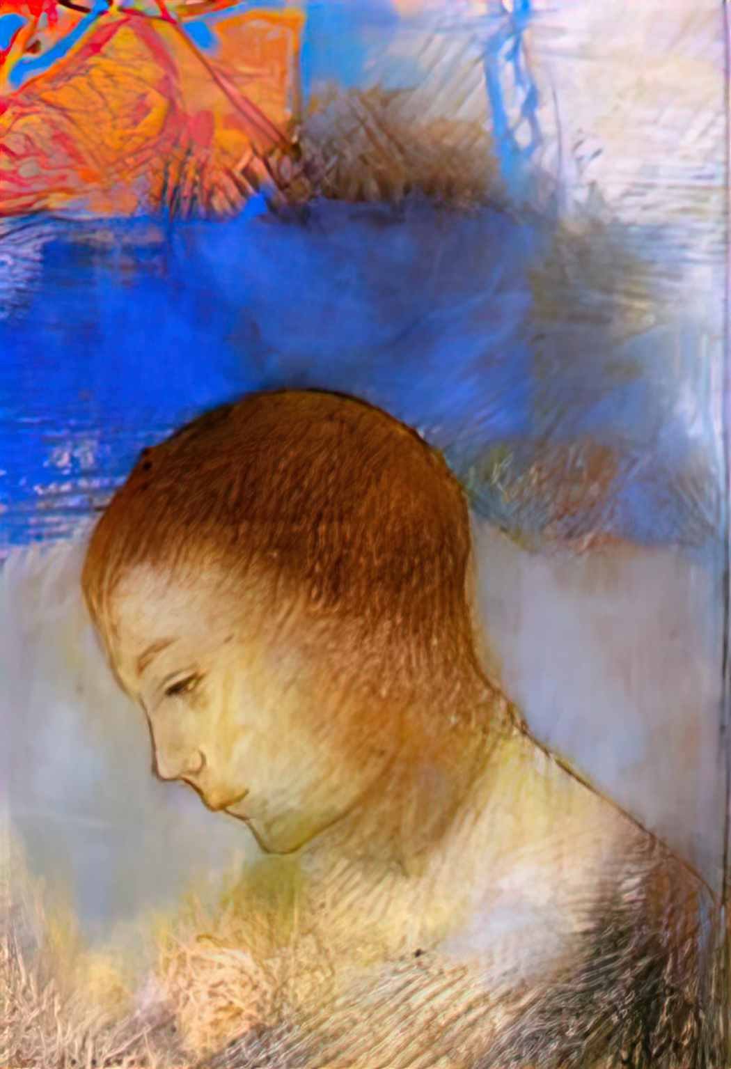 Odilon Redon portrait of ari redon in profile Art A4 Photo Print