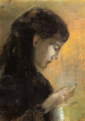 Odilon Redon portrait of madame redon embroidering 1880 Art A4 Photo Print
