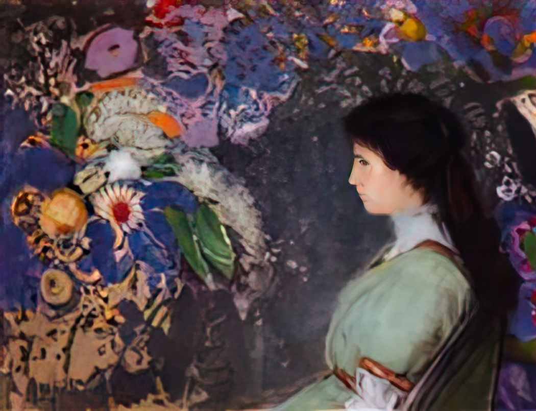 Odilon Redon portrait of violette heymann 1910 Art A4 Photo Print