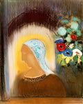 Odilon Redon profile and flowers 1912 Art A4 Photo Print