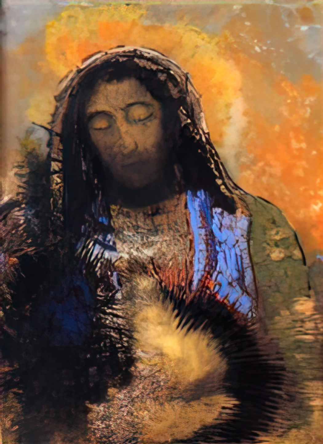 Odilon Redon sacred heart 1910 Art A4 Photo Print