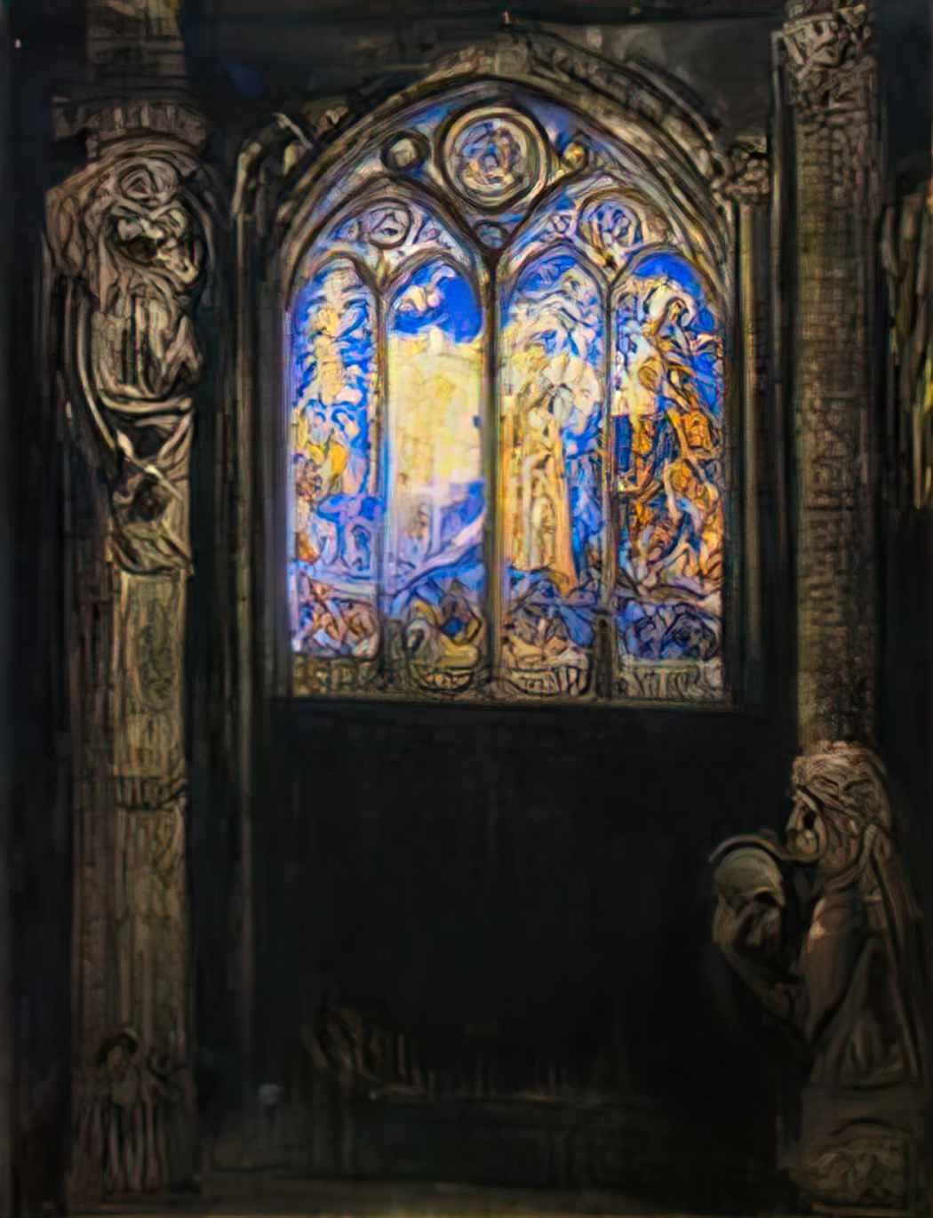 Odilon Redon stained glass window Art A4 Photo Print