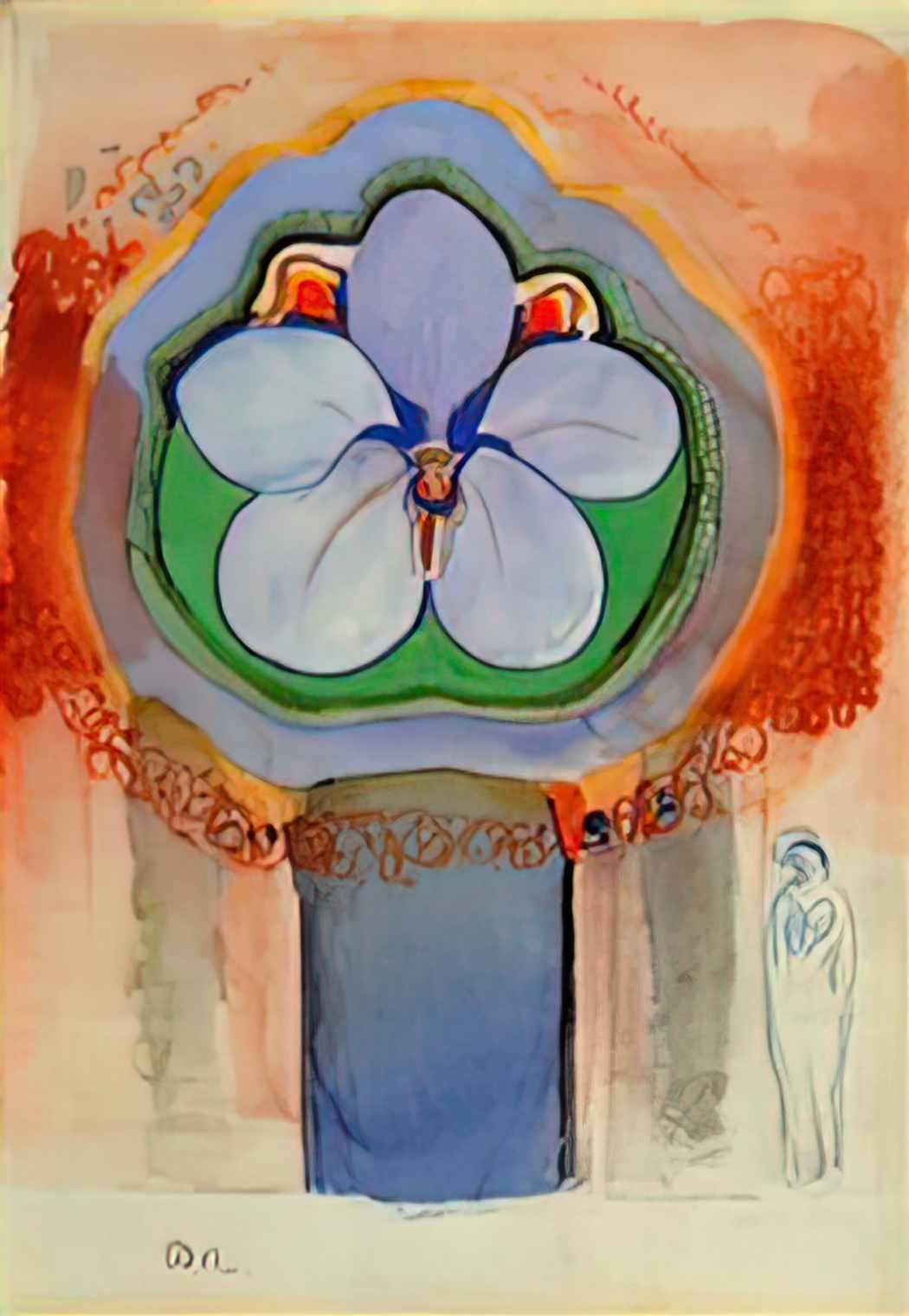 Odilon Redon strange orchid Art A4 Photo Print