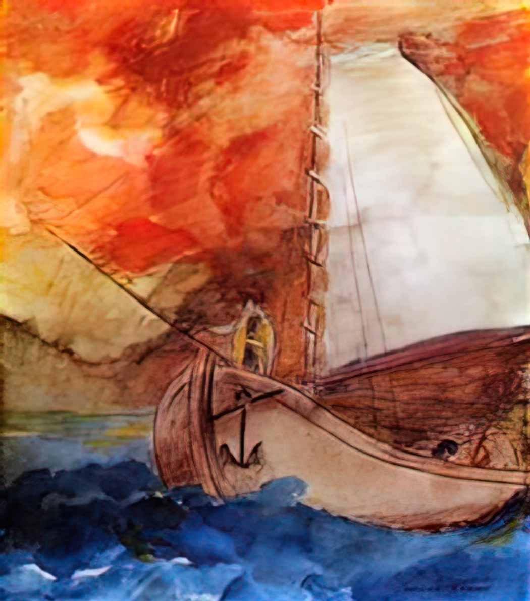 Odilon Redon the boat Art A4 Photo Print