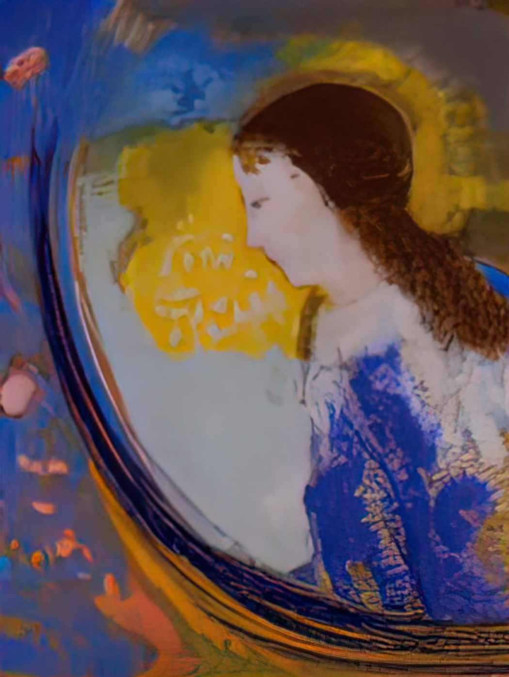 Odilon Redon the child in a sphere of light Art A4 Photo Print