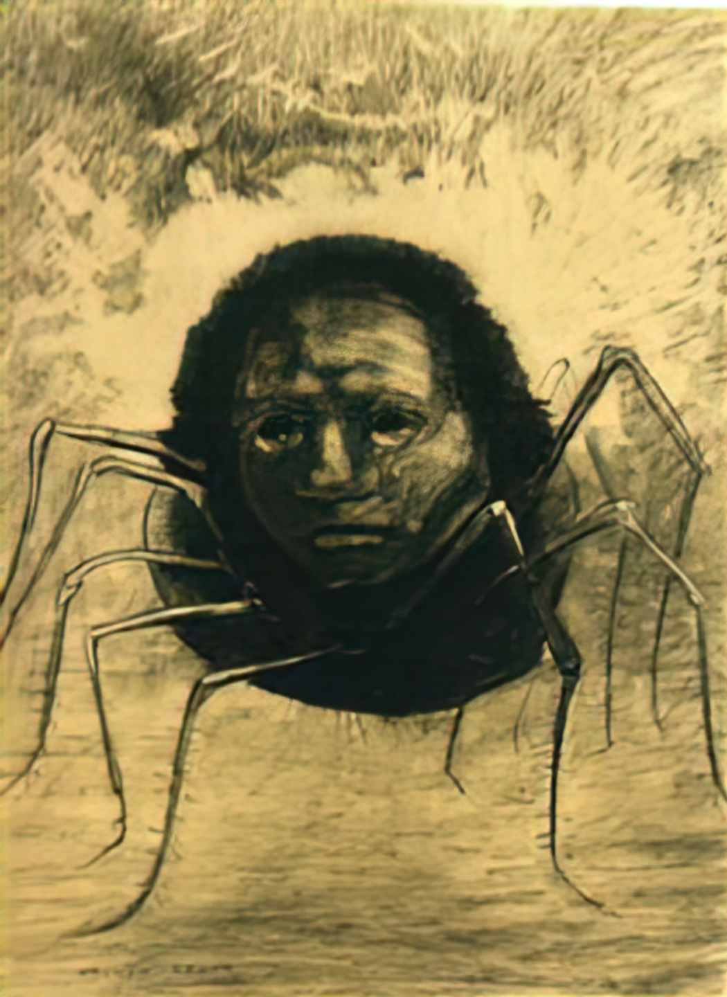 Odilon Redon the crying spider 1881 Art A4 Photo Print