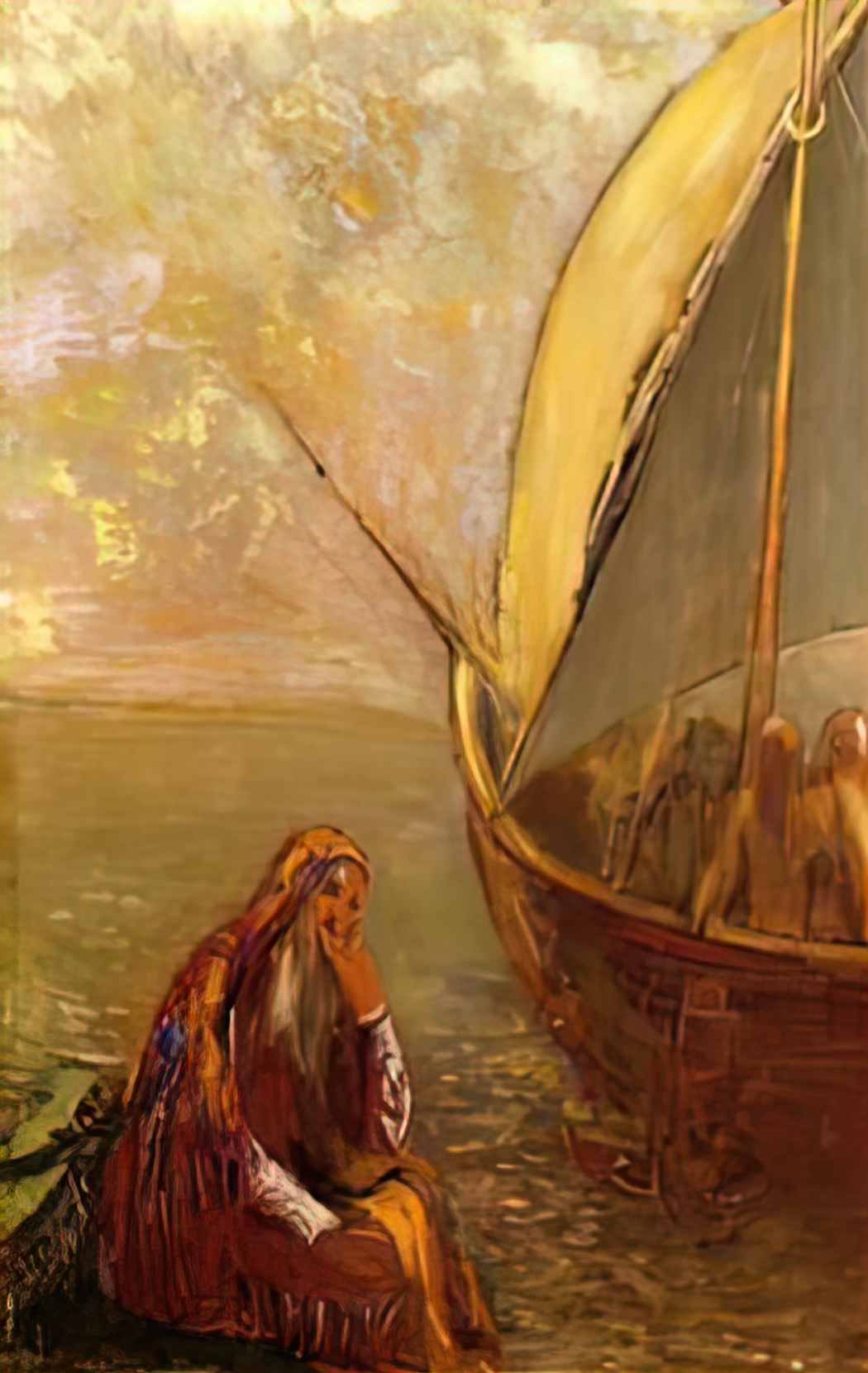 Odilon Redon the departure Art A4 Photo Print