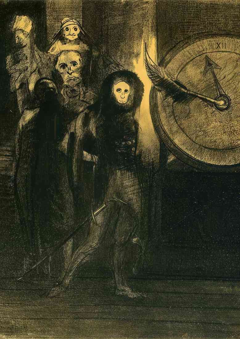 Odilon Redon the mask of the red death 1883 CROP A4 Photo Print