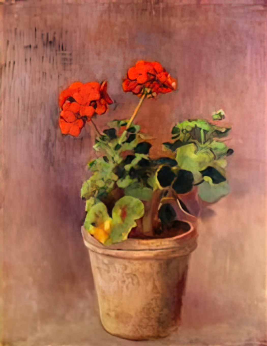 Odilon Redon the pot of geraniums Art A4 Photo Print