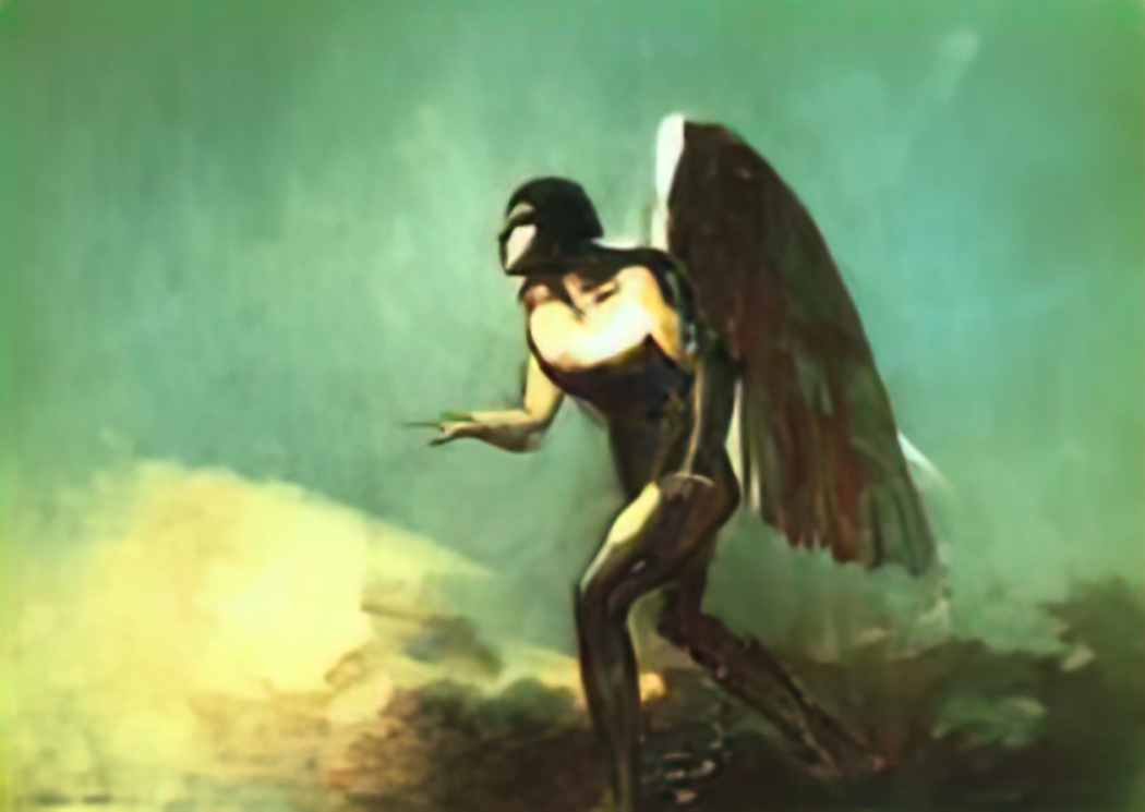 Odilon Redon the winged man the fallen angel 1880 Art A4 Photo Print