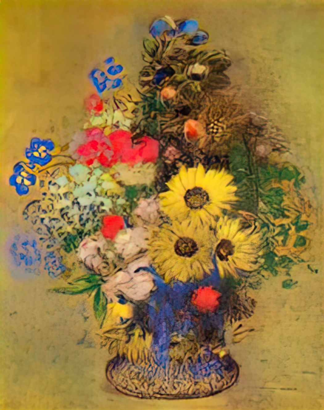 Odilon Redon vase of flowers 12 Art A4 Photo Print