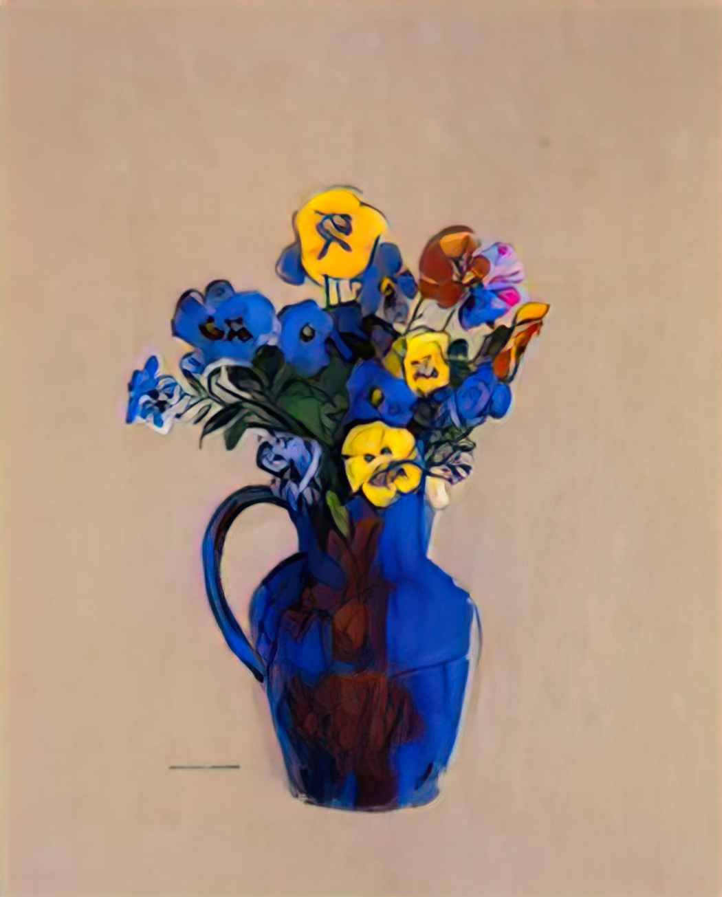 Odilon Redon vase of flowers pansies Art A4 Photo Print