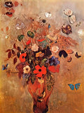 Odilon Redon vase with flowers and butterflies Art A4 Photo Print