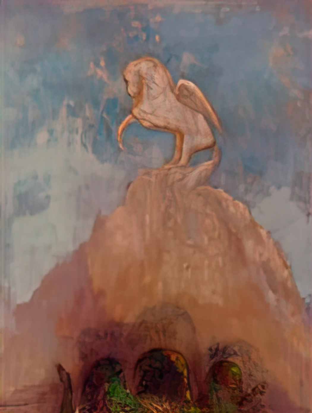 Odilon Redon white pegasus Art A4 Photo Print