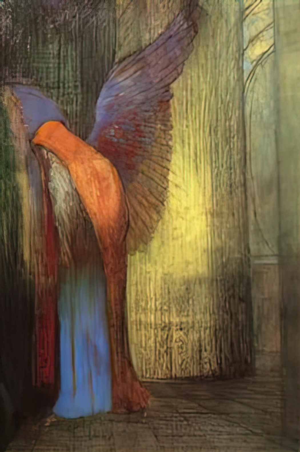 Odilon Redon winged old man with a long white beard Art A4 Photo Print
