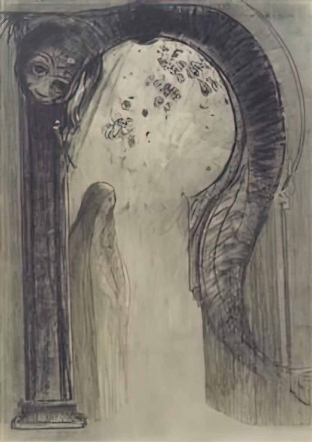 Odilon Redon woman and serpent Art A4 Photo Print