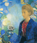 Odilon Redon woman in profile under a gothic arch Art A4 Photo Print