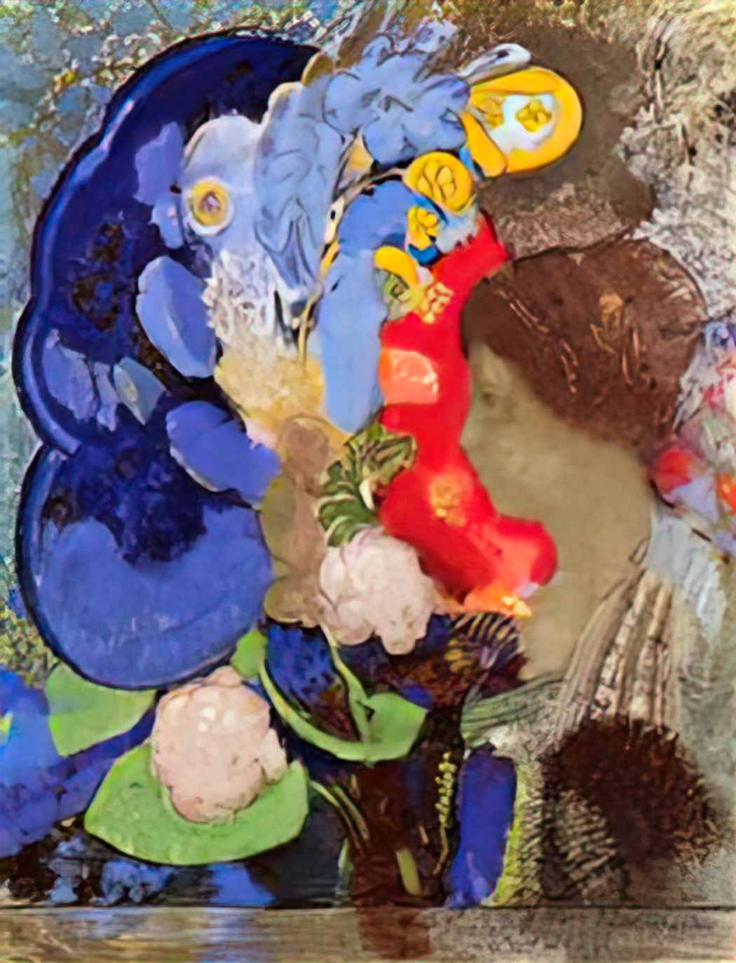 Odilon Redon woman with flowers 1903 Art A4 Photo Print