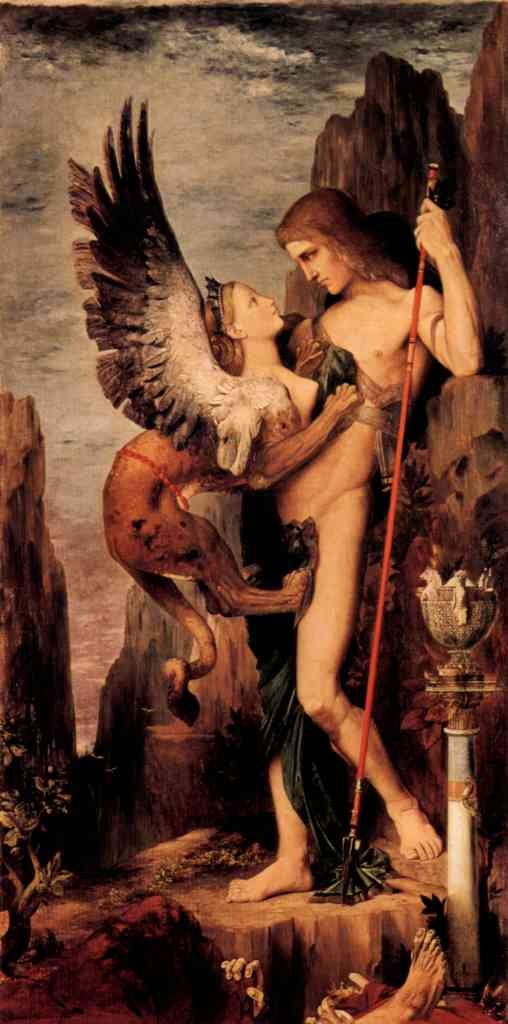 Oedipus And The Sphinx Gustave Moreau Symbolism A4 Photo Print