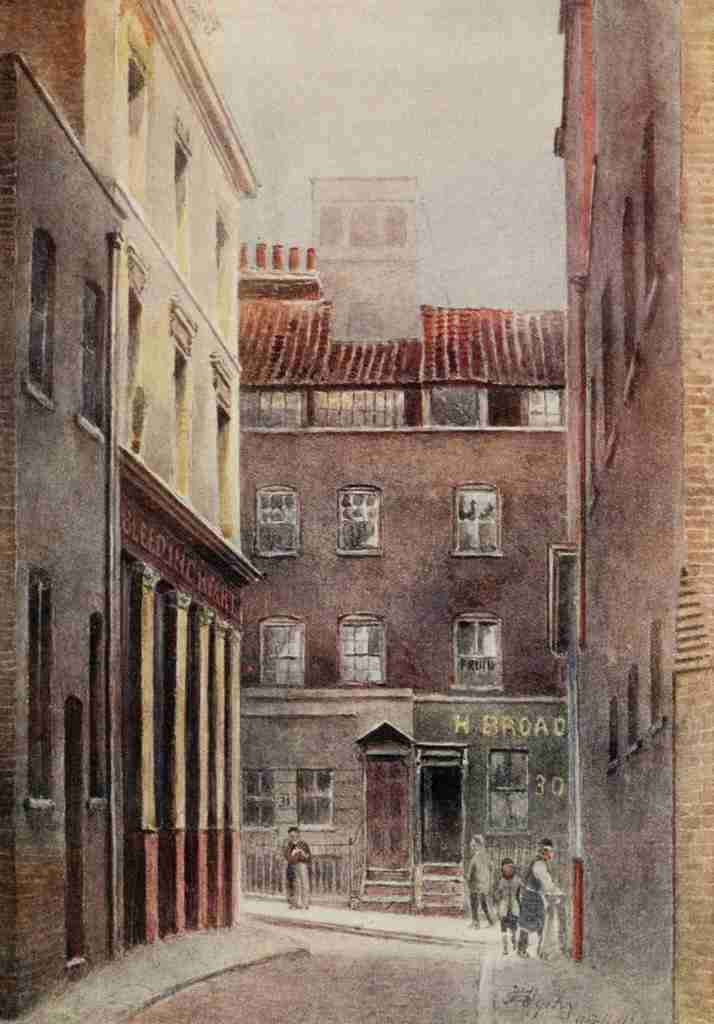 Ogilvy James Relics & Memorials of London City 1910 Entrance to Bleeding Heart Lane A4 Photo Print