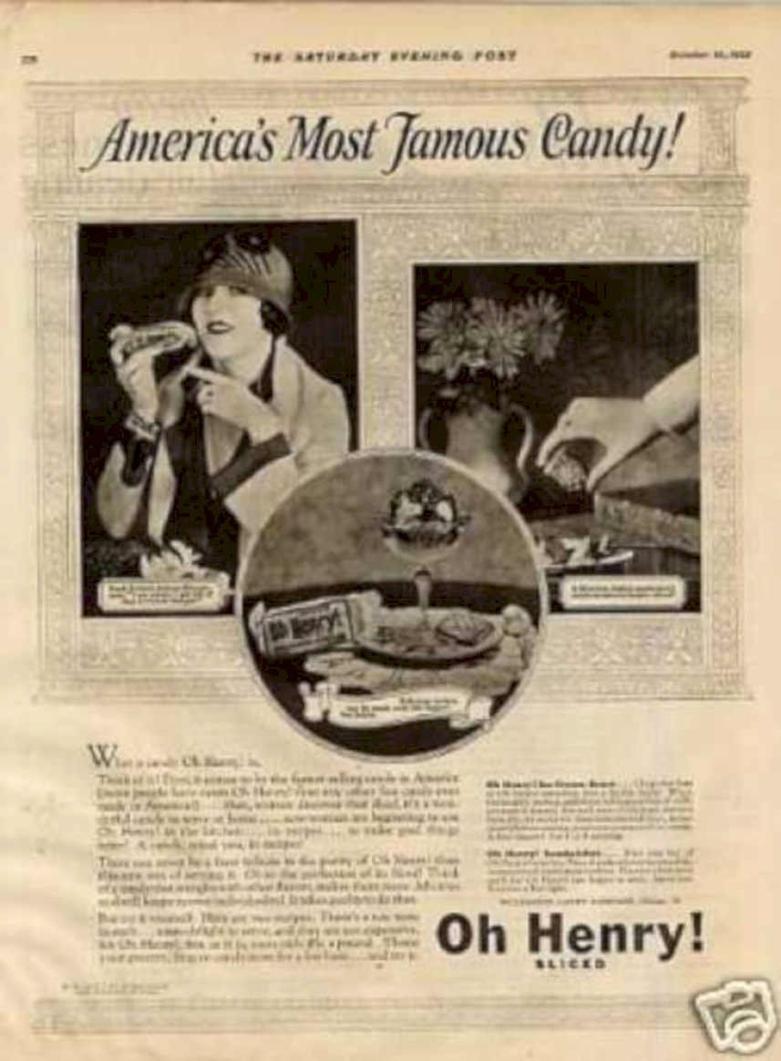 Oh Henry Candy 2 Vintage Retro Advert Ads A4 Photo Print