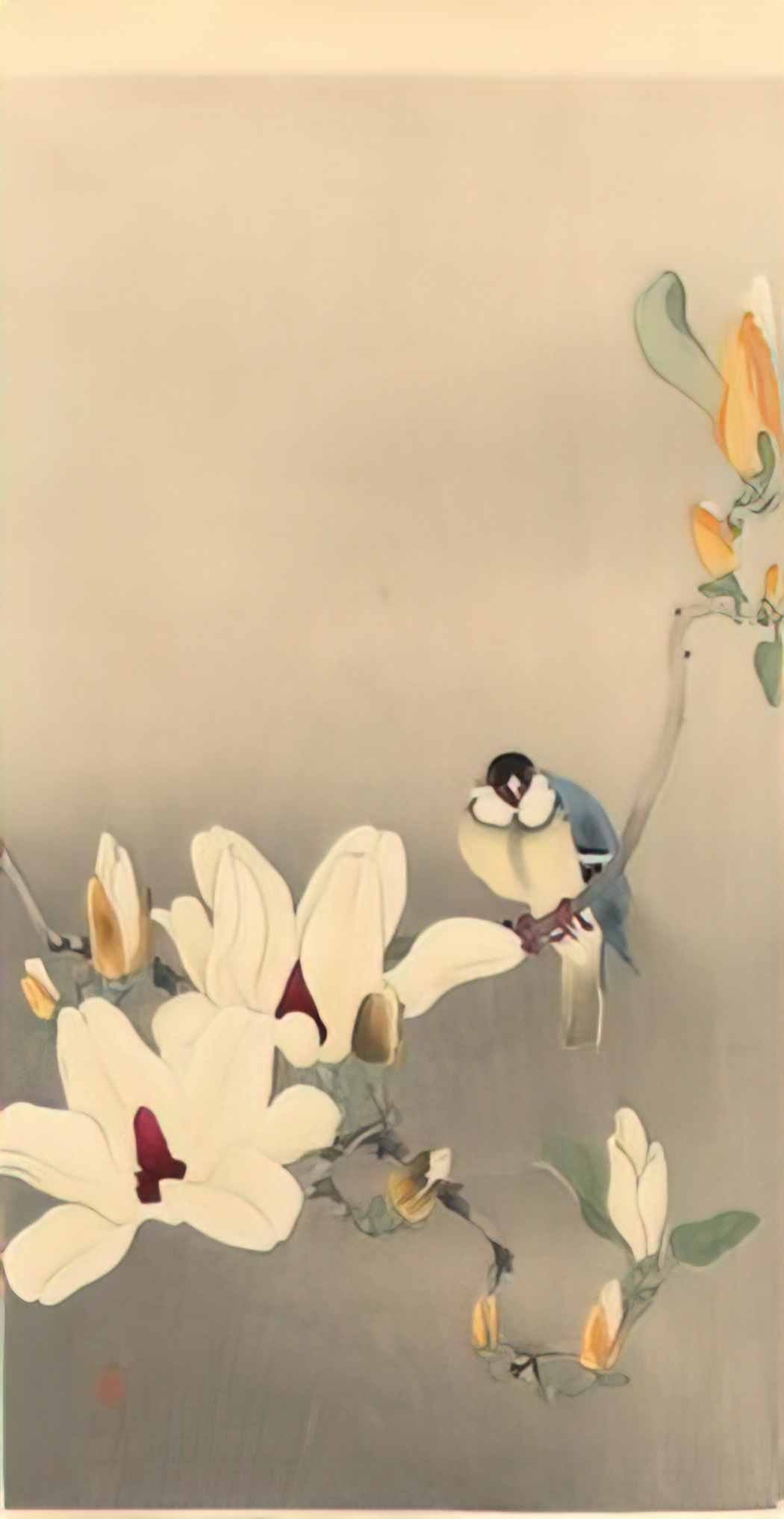 Ohara Koson blue bird and magnolia Art A4 Photo Print