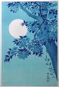 Ohara Koson cherry on a moonlit night 1932 Art A4 Photo Print