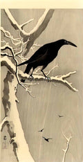 Ohara Koson crow on a snowy branch Art A4 Photo Print