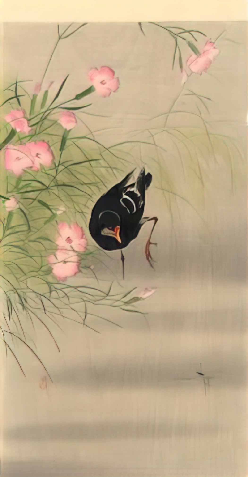 Ohara Koson gallinule bird and water strider Art A4 Photo Print