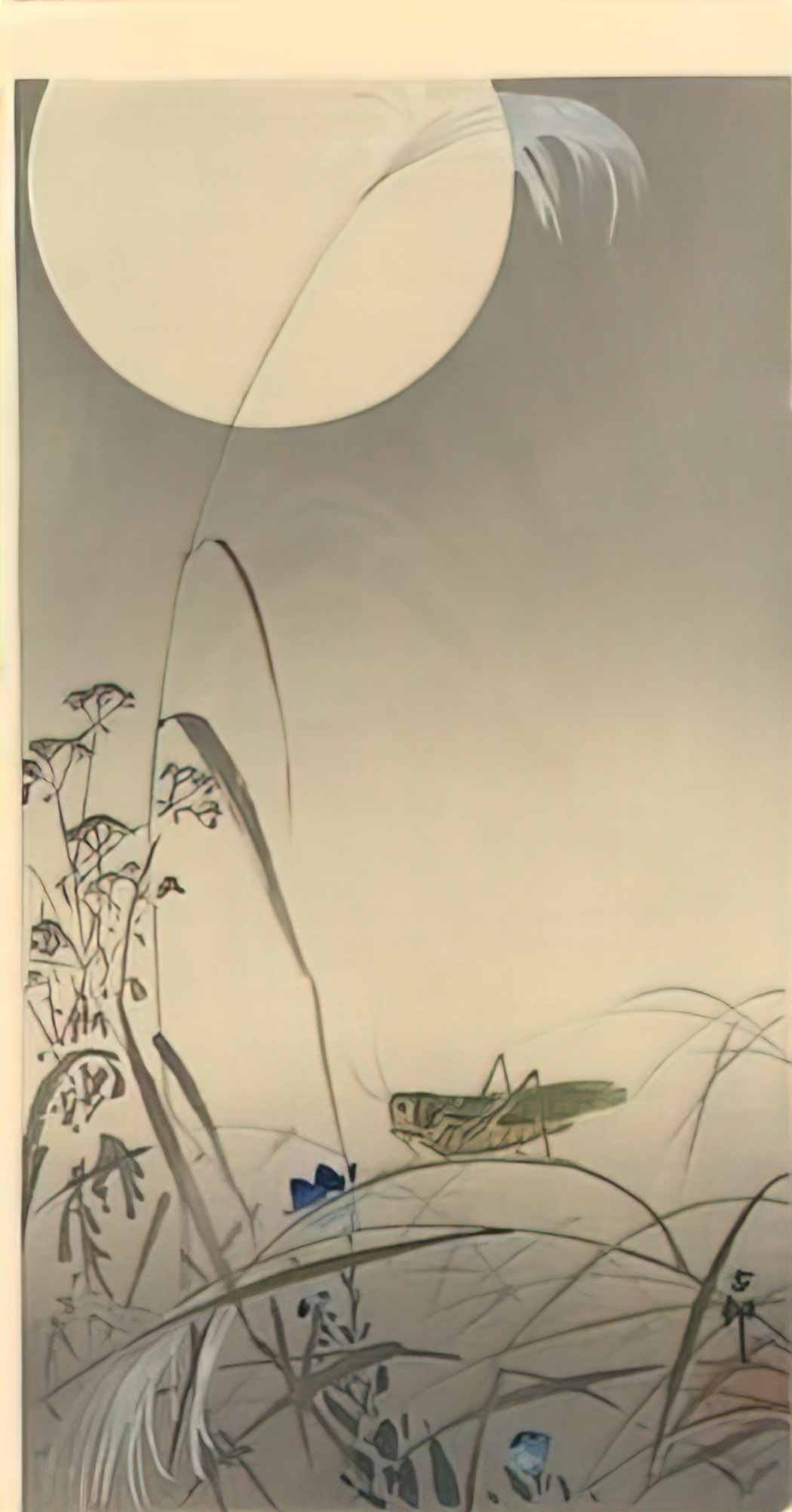 Ohara Koson grasshoper and fool moon Art A4 Photo Print