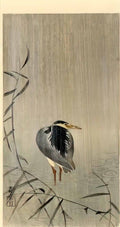 Ohara Koson heron in downpour Art A4 Photo Print