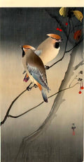 Ohara Koson jays on berry tree Art A4 Photo Print