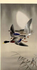 Ohara Koson mallards and moon Art A4 Photo Print