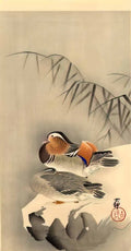 Ohara Koson mandarin ducks in snow Art A4 Photo Print