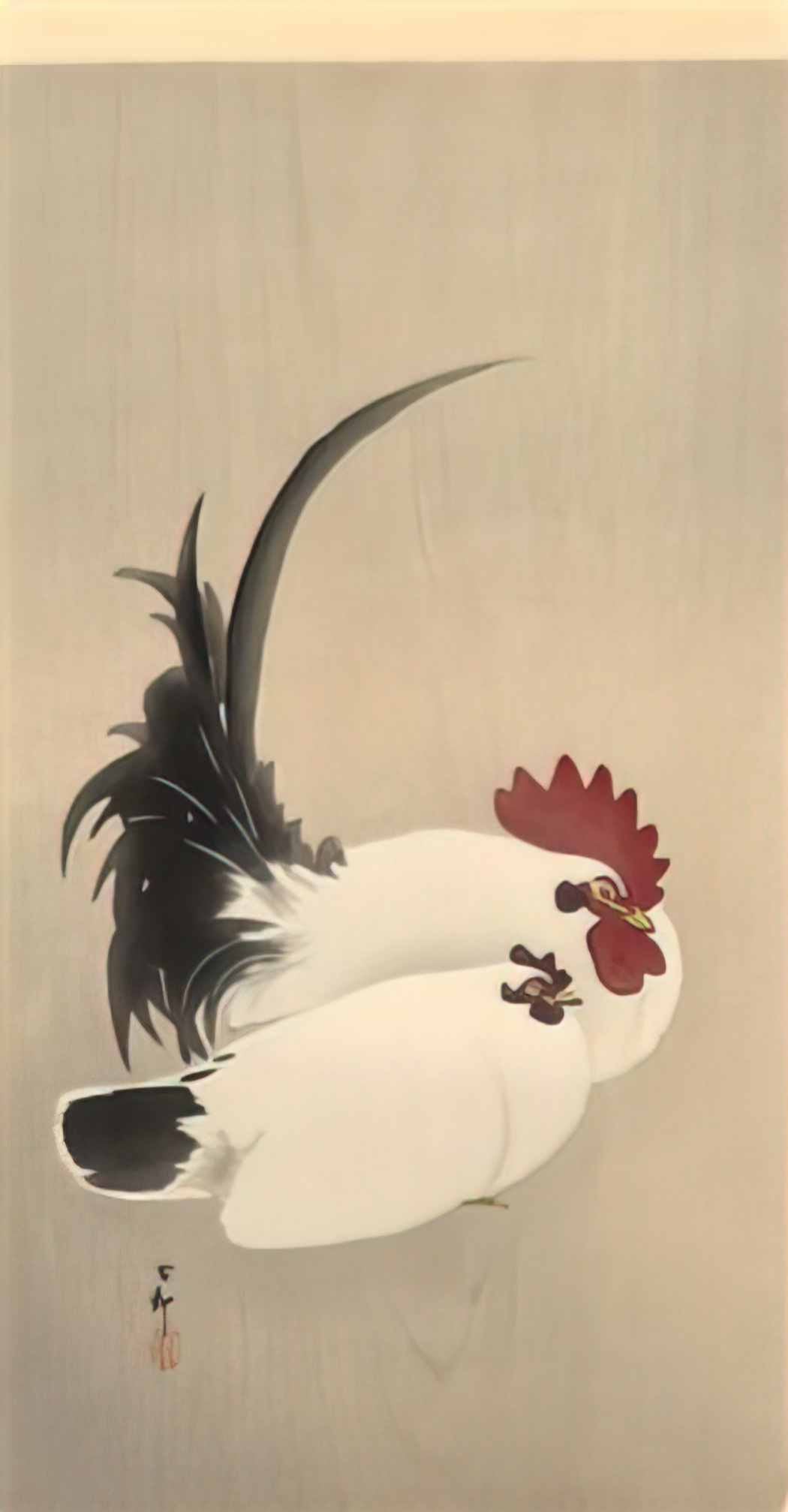 Ohara Koson rooster and hen Art A4 Photo Print