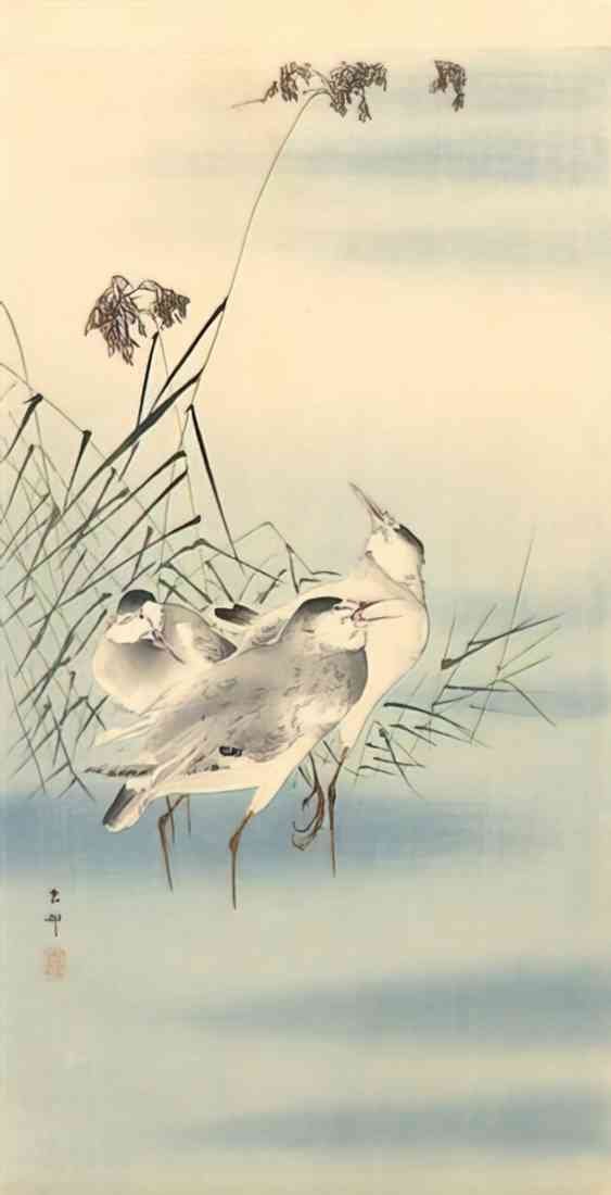Ohara Koson sandpipers A4 Photo Print