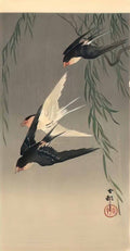 Ohara Koson swallows in flight Art A4 Photo Print