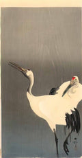 Ohara Koson two white cranes Art A4 Photo Print