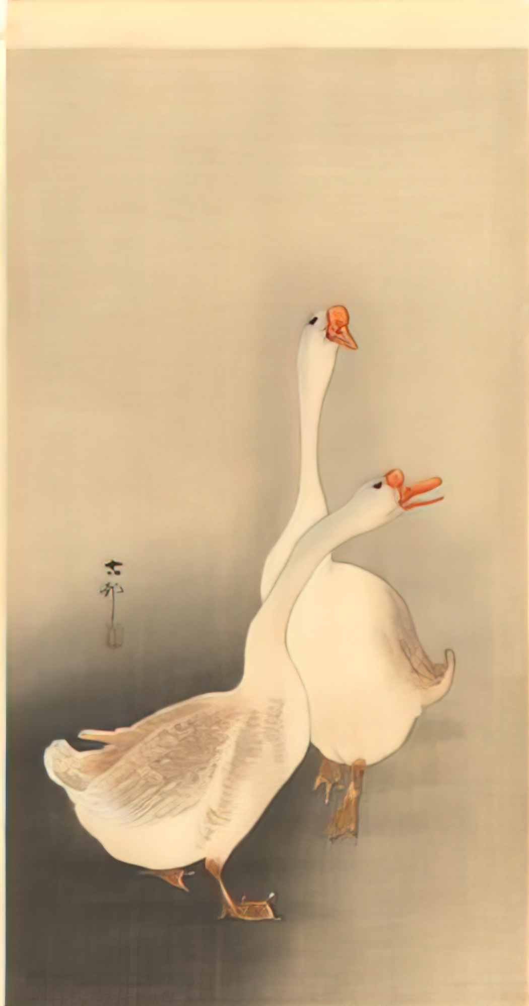 Ohara Koson two white geese Art A4 Photo Print