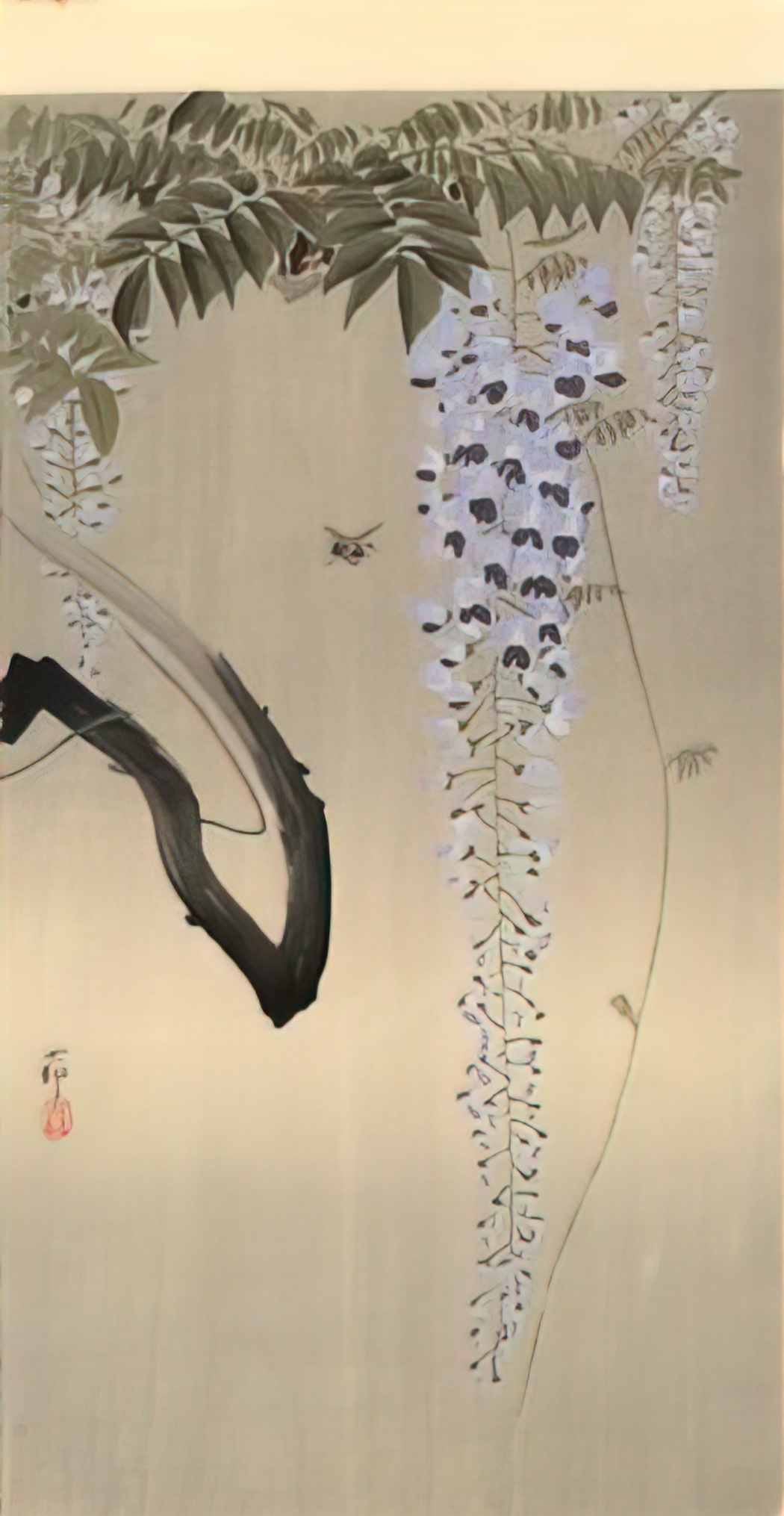 Ohara Koson wisteria and bee Art A4 Photo Print