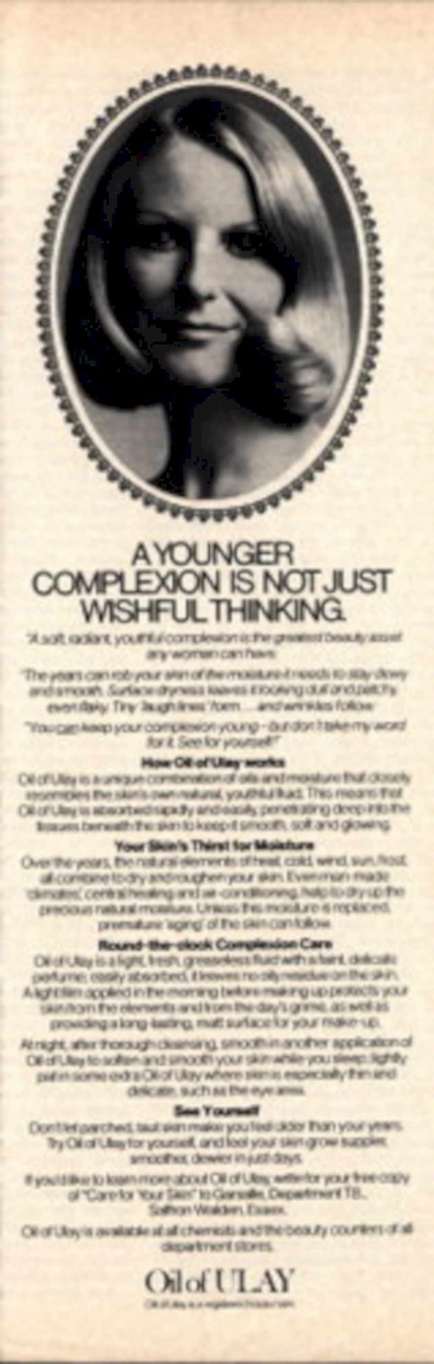 Oil Ulay Skin 1 1970s Vintage Retro Advert
