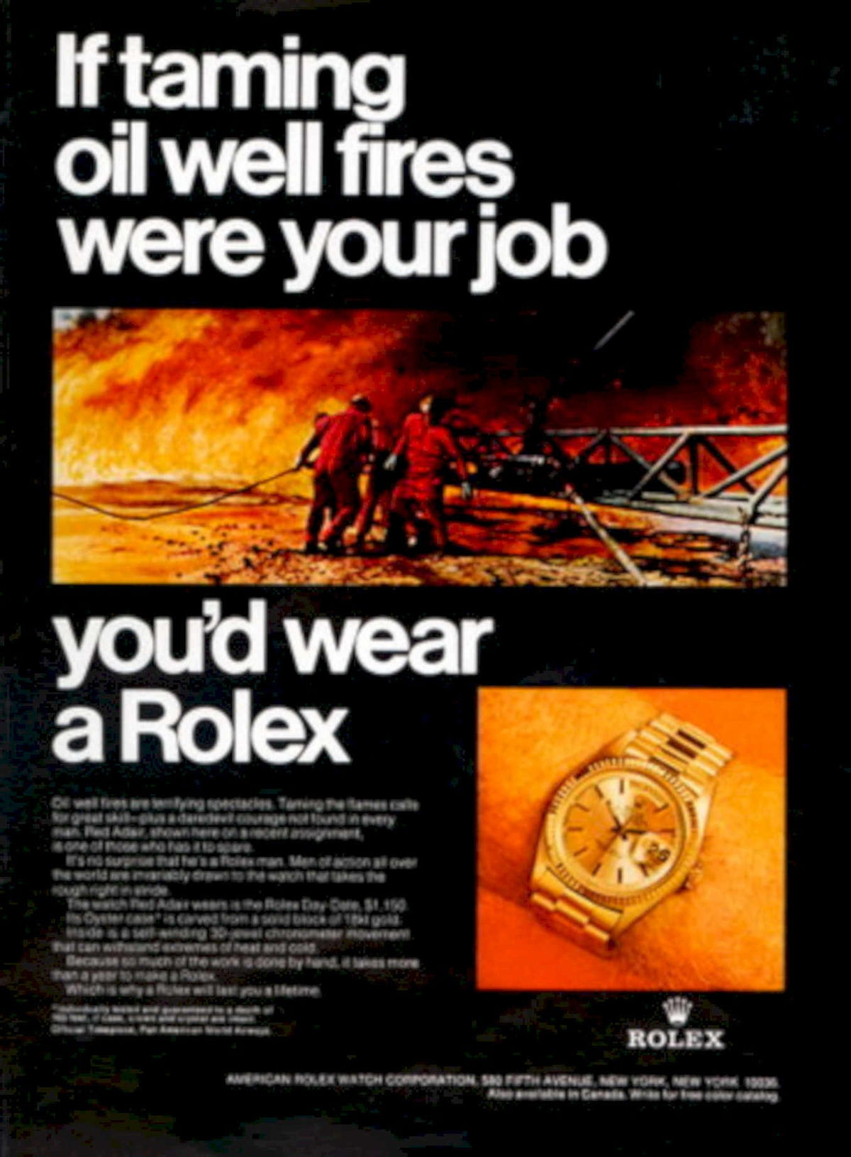 Oil Well Fire 1960s Vintage Retro Advert