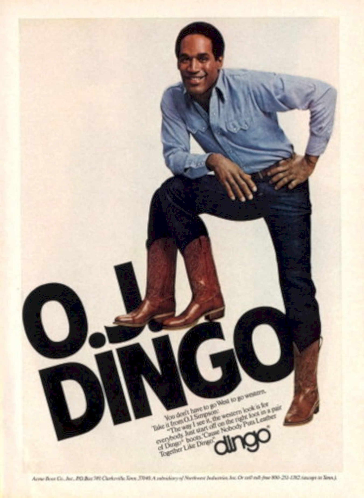 Oj Dingo Boots 1980s Vintage Retro Advert