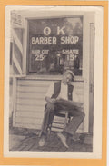 Ok Barber Shop Sheriff Reading Newspaper 1940s barber advert A4 Photo Print
