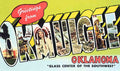 Okmulcee Luggage Label Vintage A4 Photo Print