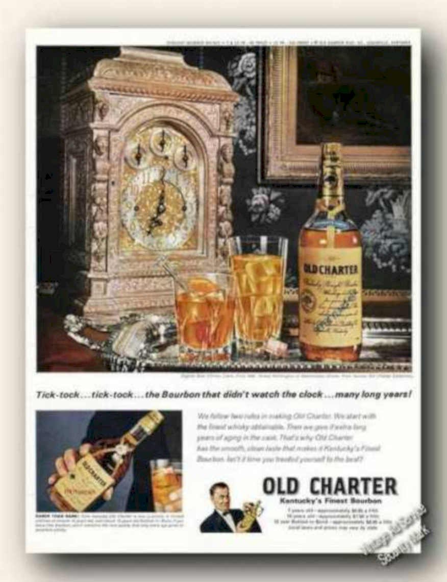 Old Charter Bourbon Vintage Retro Advert Ads A4 Photo Print