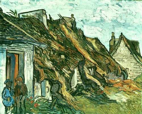 Old Cottages Chaponval 1890 A4 Photo Print