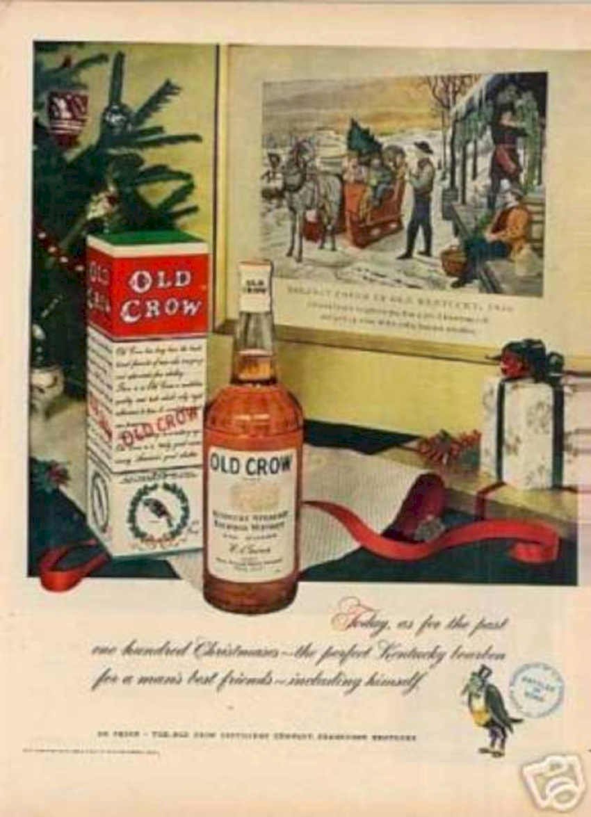 Old Crow Christmas Vintage Retro Advert Ads A4 Photo Print